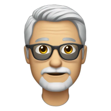 50 year old white man with grey hair and grey beard and dark glasses sticker