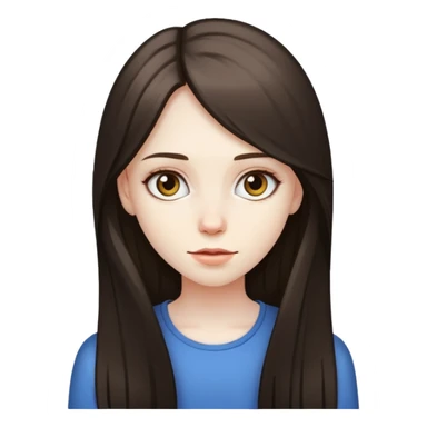 Girl with long thin darker hair sticker