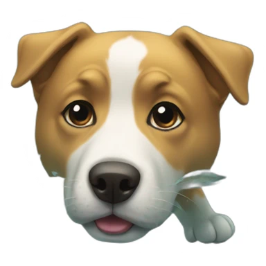 dog is swimming sticker