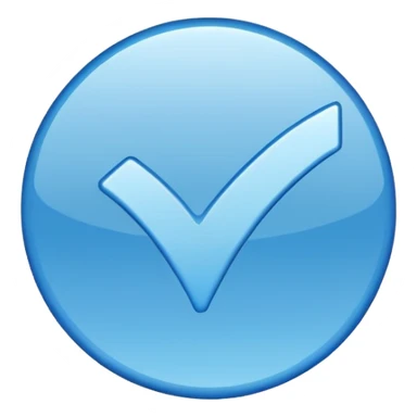 blue verification checkmark, flat, minimal, no text sticker
