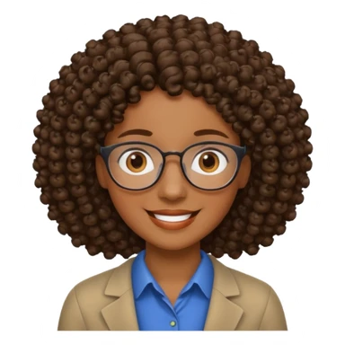 Black teacher no glasses and curly hair sticker