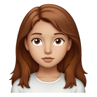 girl with brown hair brown eyes light skin and a little bit of  freckles  sticker