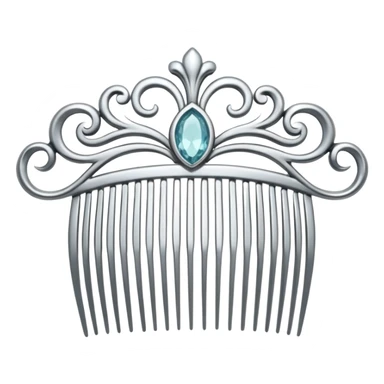 elegant silver hair comb sticker