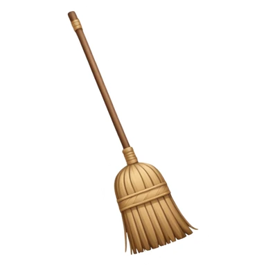 create a broom emoji with dust sticker