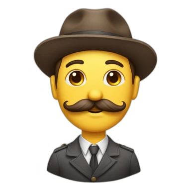 Emoji avec une moustache levant le bras droit  sticker