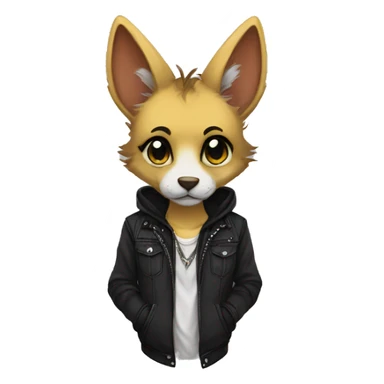 Anthro Punk Fursona Collar Hoodie  sticker
