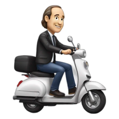 xavier niel sur un scooter sticker
