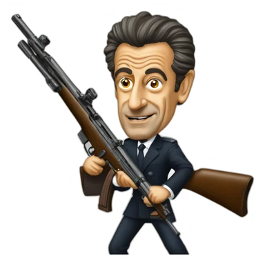 SARKOZY AVEC FUSIL sticker