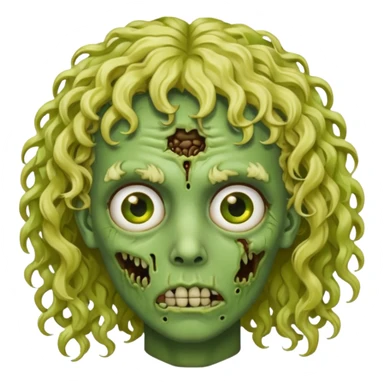Uma zumbi verde de cabelo loiro cacheado  sticker