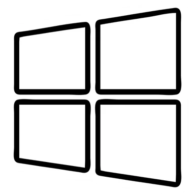 Windows 10 logo, icon style, outlined, blue and white, minimal details, modern look sticker