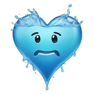 A heart made out of water sticker