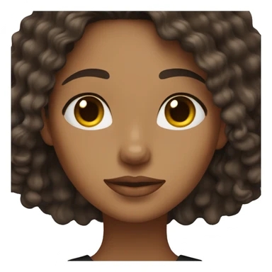 woman light brown skin long dark curly hair with black cat sticker