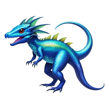 Colorful Shiny Exotic Amaura-Salandit-Aurorus-Fakémon-hybrid-creature (full body)  sticker