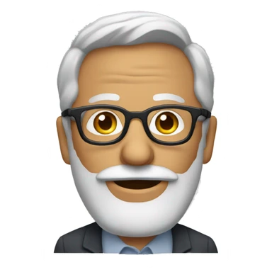 man with a graying beard wearing fancy glasses sticker
