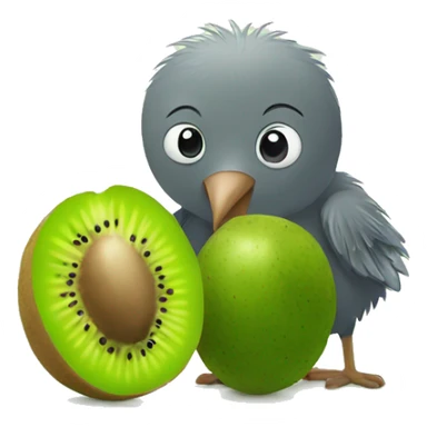 kiwi bird and kiwi fruit sticker