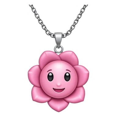 Un emoji de un collar de charms que incluya el color rosa sticker