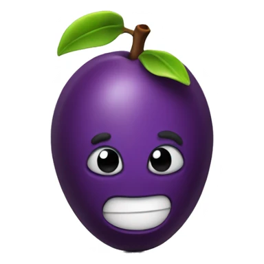 3D plum sticker