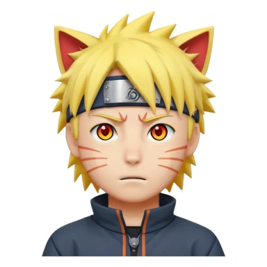 Ghibli style Naruto with red cat eyes and whiskers sticker