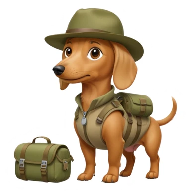 blonde daushund dog hiking ranger  sticker