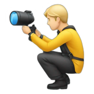 person crouching using a spy glass  sticker