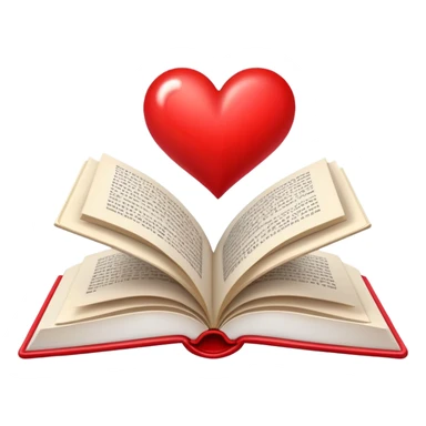 open book with red heart in the middle sticker