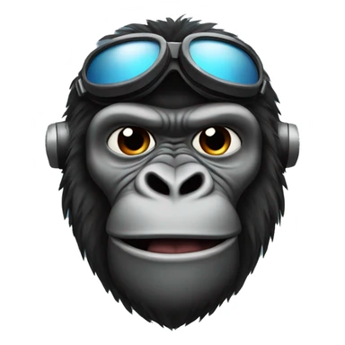 cool gorilla emoji as pilot sticker