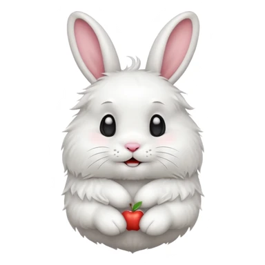 a rabbit shaking its head or gesturing 'no', clear expression, apple style emoji sticker