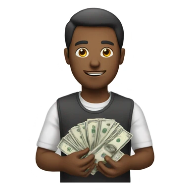 Person with money on their hands sticker