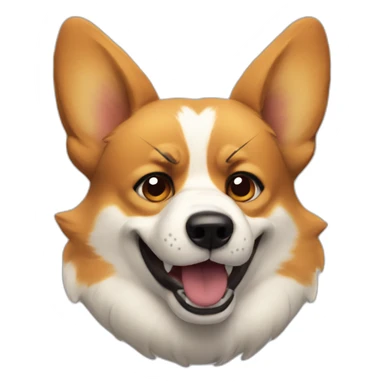 Mad corgi head angry sticker