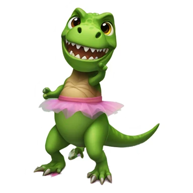 T-rex wearing a tutu on a surfboard sticker