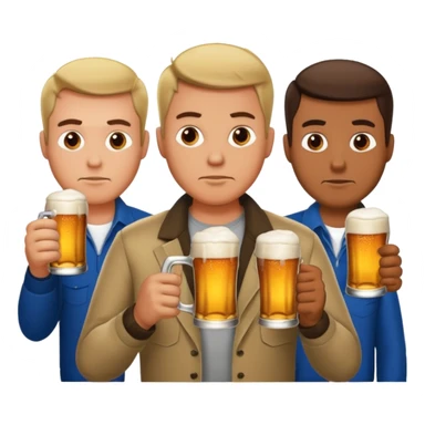 Drinking 100 beers with the boys with serious faces sticker