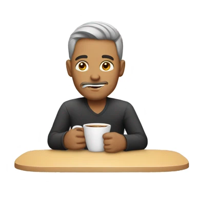 Man drinking cafe sticker