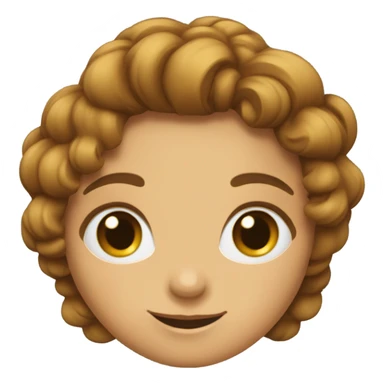 Uma menina branca, de olhos azulados, cabelo cacheado da cor castanho  sticker