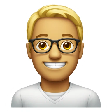 smirking face with glasses sticker