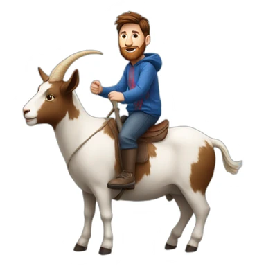 Messi riding on a goat sticker