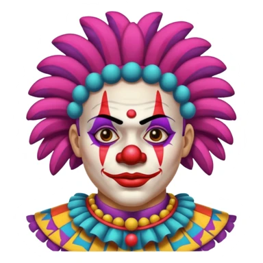 clown, wearing mayan warrior custome sticker