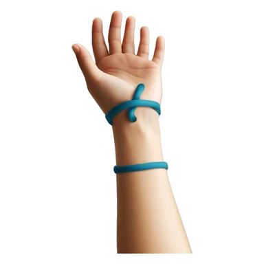 Rubber band on wrist  sticker