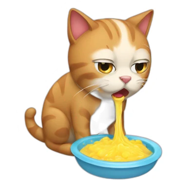 The cat is vomiting sticker