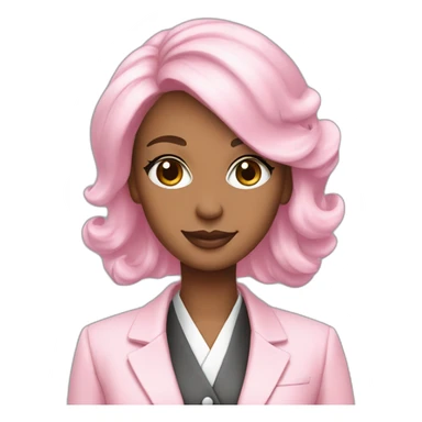 cosmetologist avatar dressed in pastel pink American suit sticker