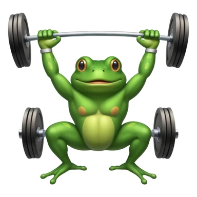 weightlifting frog sticker