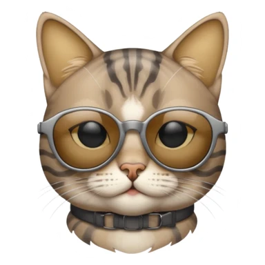 Grey tabby cat wearing sunglasses  sticker