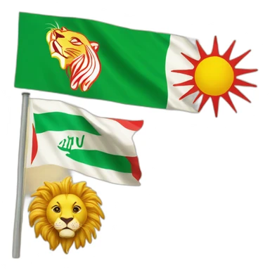 Lion and sun flag of Iran sticker