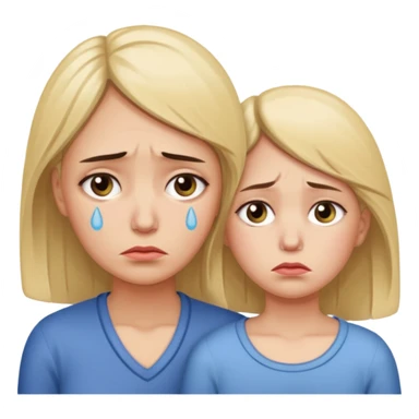 sad family (mom and daughter) sticker