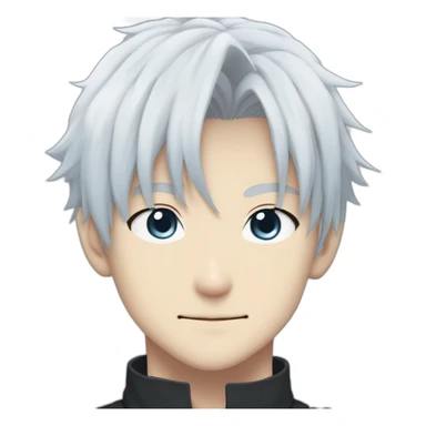 gojo satoru with white hair,sky blue eyes in jujutsu kaisen sticker