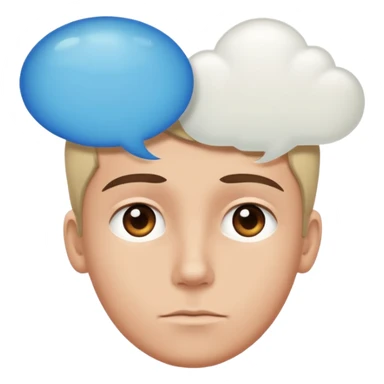 Person with thought bubble sticker