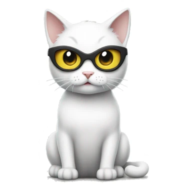 Superhero white cat  sticker