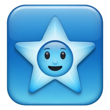 "Create a flat,  emoji featuring a badge or star-like shape with soft, rounded edges. The badge should be split vertically into two gradient shades of blue, bdeeper blue. In the center, place a bold, black checkmark symbol.and clearly recognizable as a verification or approved status icon." sticker