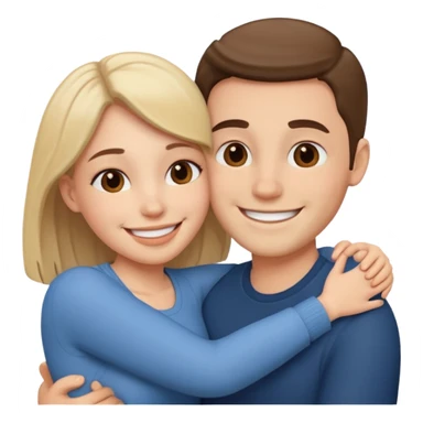 A happy boyfriend and girlfriend hug sticker