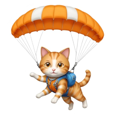 Skydiving cat with parachute and UFO sticker