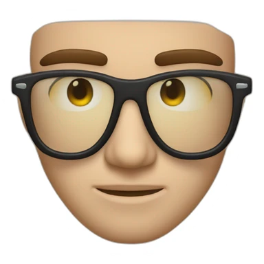 cara de hombre con lentes pensativo sticker